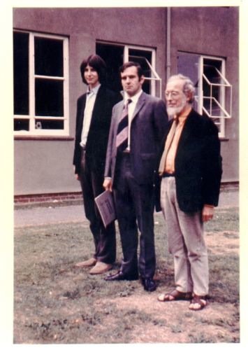 Peter 'Bill' Holmes (centre) at Raynes Park Grammar School, 1969